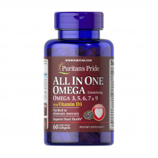 All in One Omega 3,5,6,7 & 9 with Vitamin D3 (60 softgels)