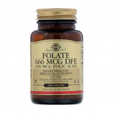 Folate 666 mcg DFE (Folic Acid 400 mcg) (250 tabs)
