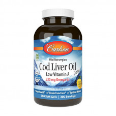 Cod Liver Oil Low Vitamin A 230 mg Omega-3s wild norwegian (300 soft gels, lemon)