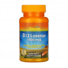 B-12 Lozenge 1000 mcg plus folic acid (30 lozenges, cherry)