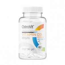 Vitamin D3 2000 IU+K2+MK-7+C+Zn (60 caps)