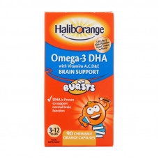 Omega-3 DHA + Vits A,C & D Brain Support (90 chew tab, orange)