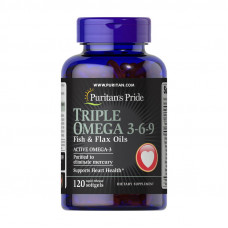 Triple Omega 3-6-9 Fish, Flax & Flax Oils (120 softgels)